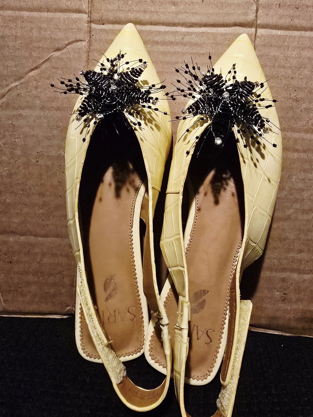 SJP By Sarah Jessica Parker Yellow Croc Slingback Heels